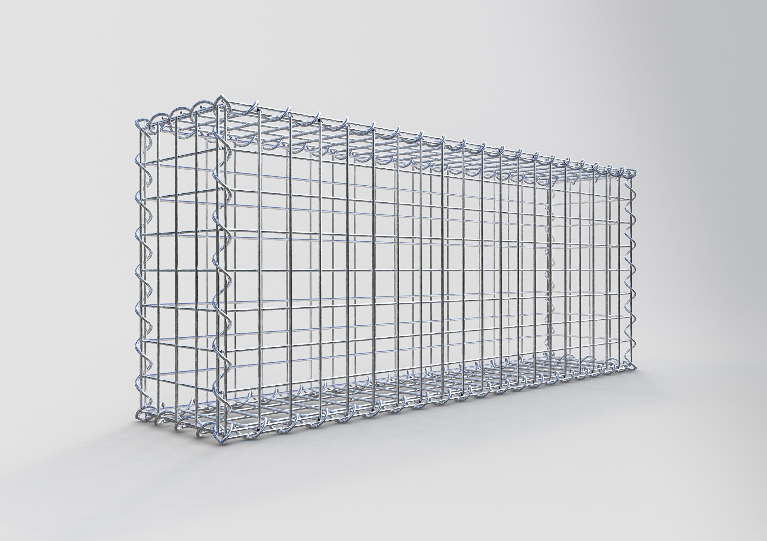 Gavión de acero galvanizado 100x40x20cm (LxAxP), malla 5 x 5cm, Espiral, jaula metálica para muro o jardín - 6