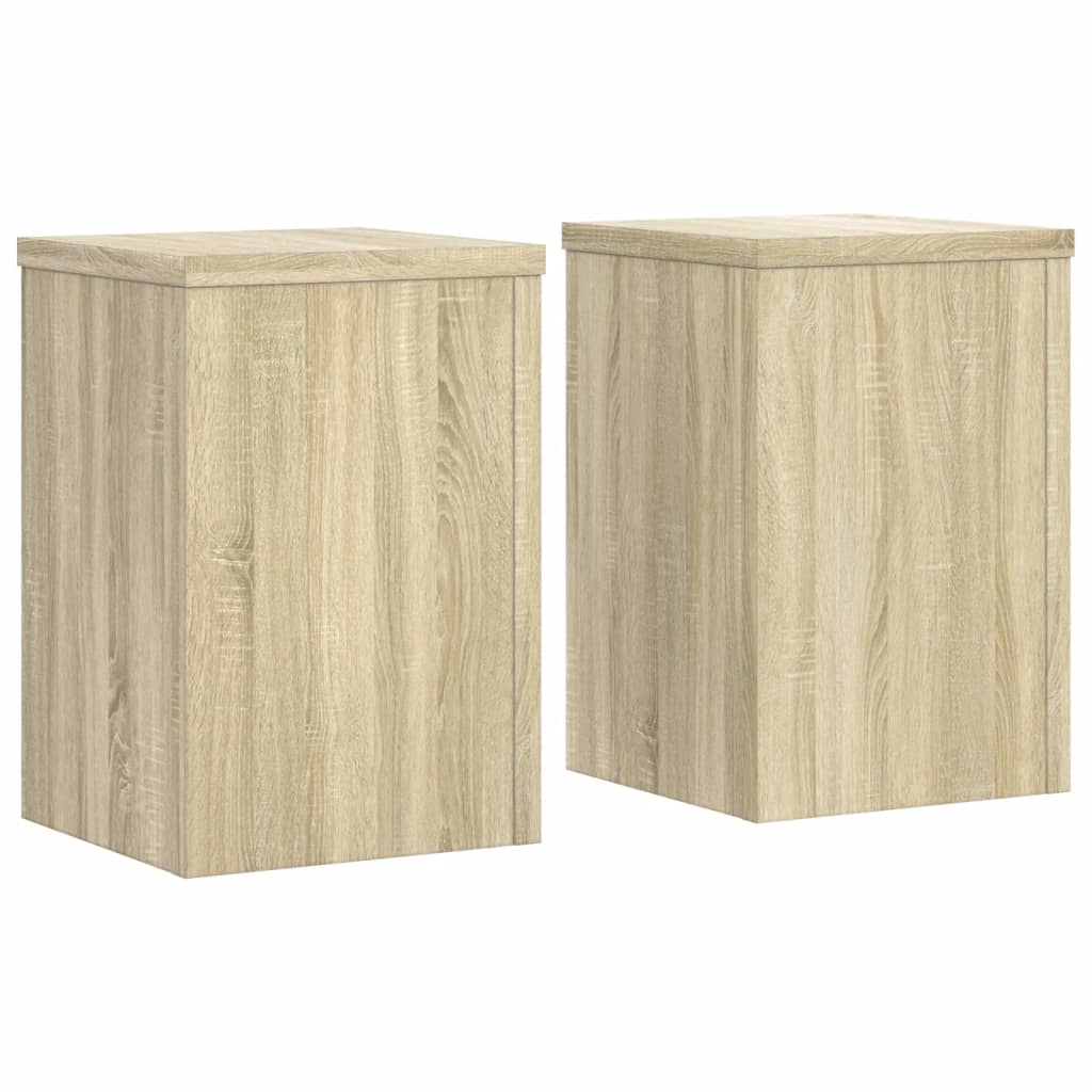 Supports pour plantes 2 pcs chêne bois d'ingénierie - 2
