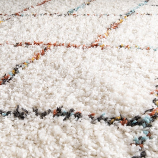 Tapis motif berbère - Nelya - Écru et traits multicolore - 160 x 230 cm - 3