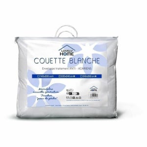 Couette 140x200 Grand Froid 700 G/m² – Nuage Ultra Chaud Anti-acarien – Blanc – 1/2 Personnes