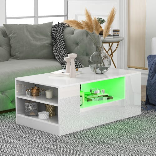 Table basse avec 2 tiroirs rectangulaire, Table Basse avec Rangement Table basse avec 2 tiroirs rectangulaire, Table Basse avec Rangement