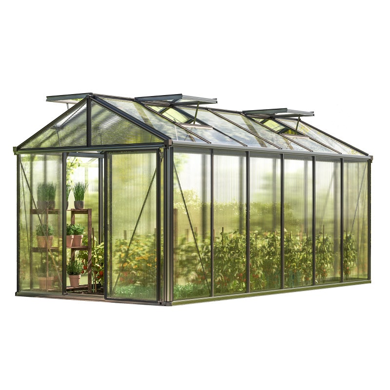 GFP szklarnia Diamas 24 Premium 235x460 cm - grube panele poliwęglanowe ok. 16 mm - kolor: antracytowy