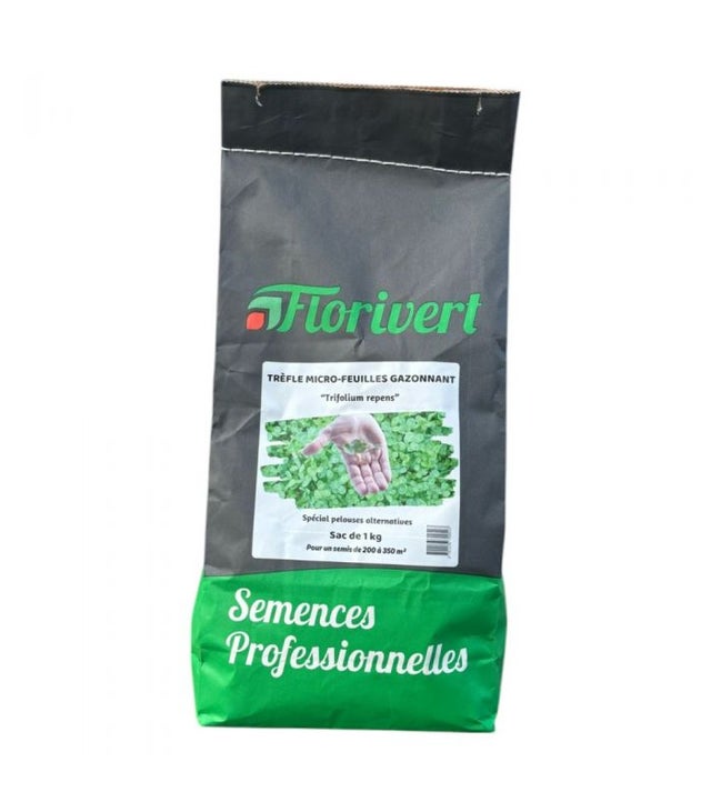 Trèfle micro-feuille gazonnant, résistant sécheresse, 1 kg, 200-350 m² - Florivert 1206296