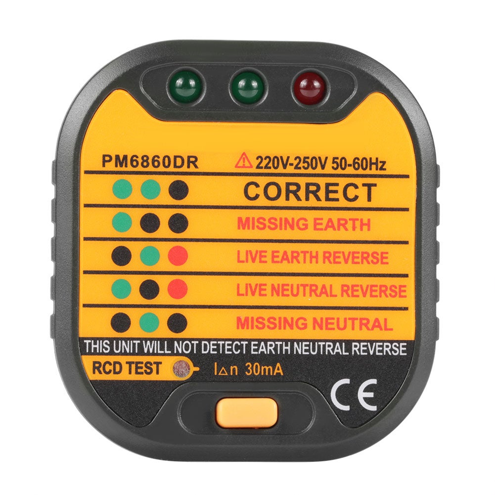 Automatyczny tester gniazdek elektrycznych 50-60 Hz UE do użytku domowego PM6860DR (wtyczka EU)