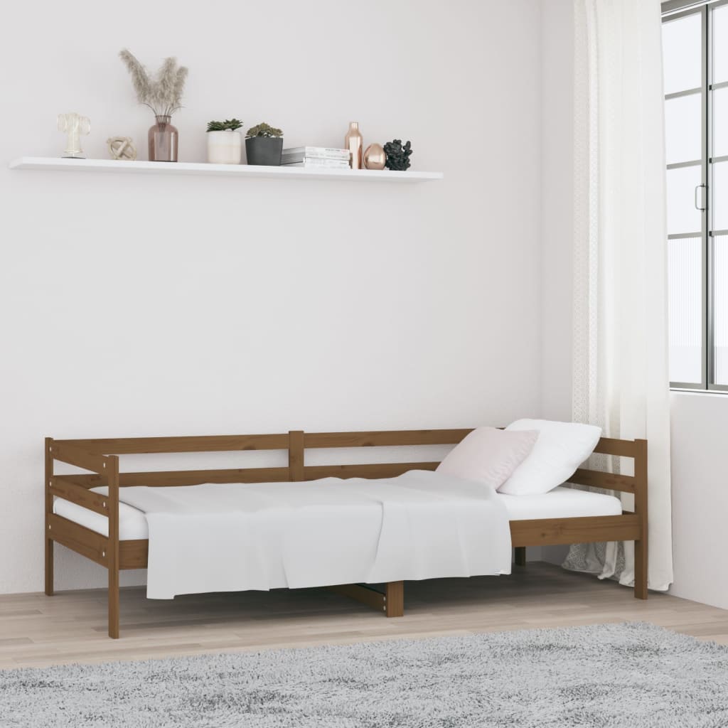 Vidaxl Marrón Sofá Cama Madera Maciza De Pino Miel 90X190cm 14,64Kg - Imagen 2