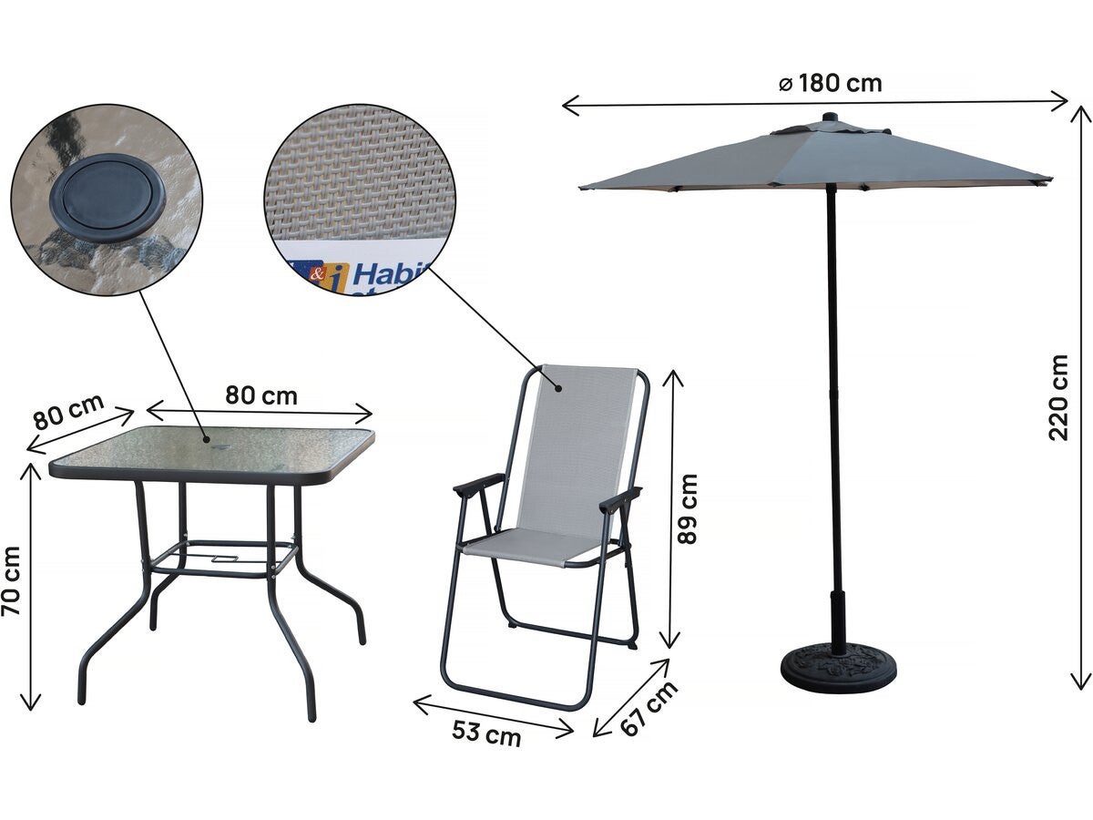 Mesa y sillas de jardín de metal 