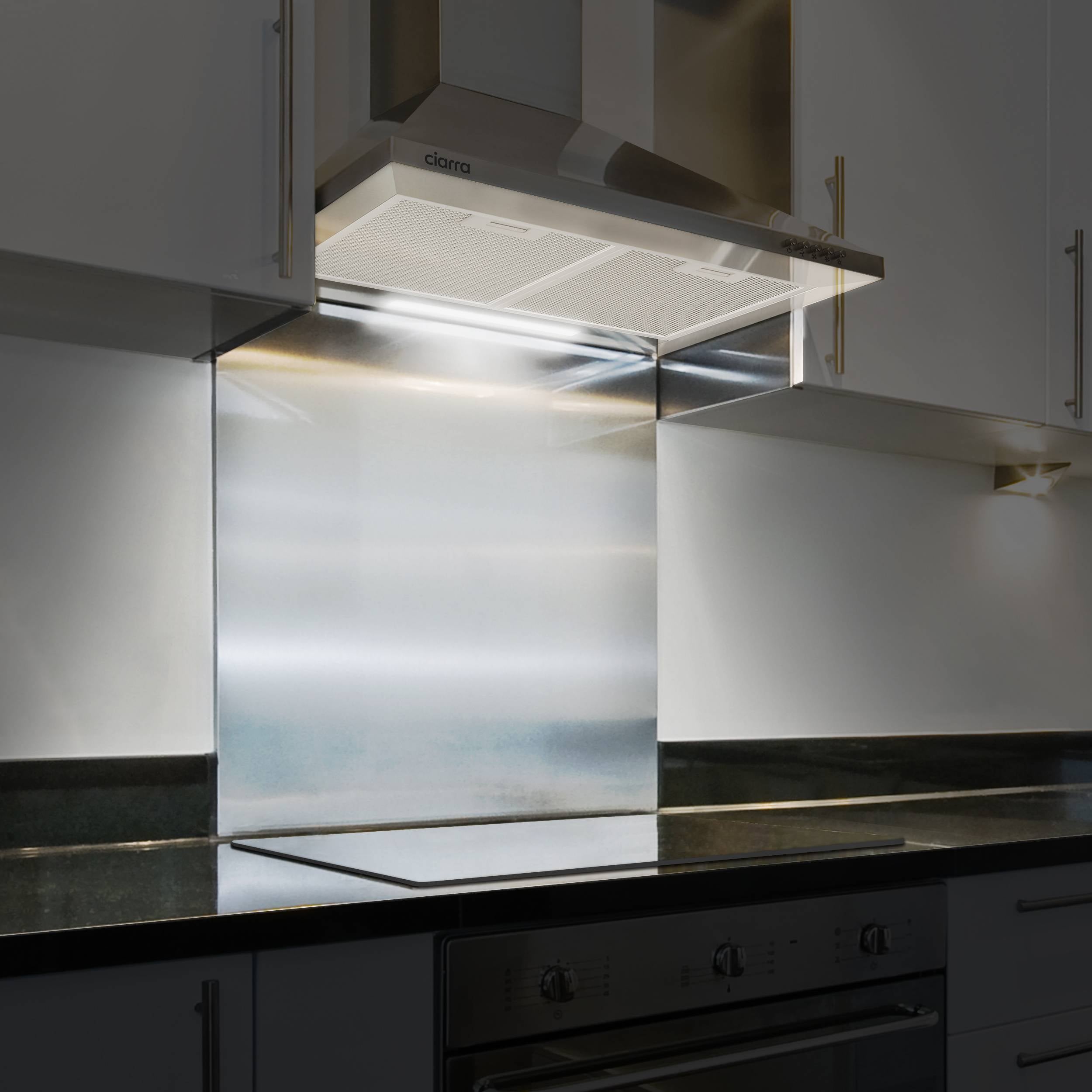 CIARRA Hotte Murale 60cm 370m3/h Classe A++ Recyclage Ou Evacuation 3 Vitesses Inox 201SS60 - 5