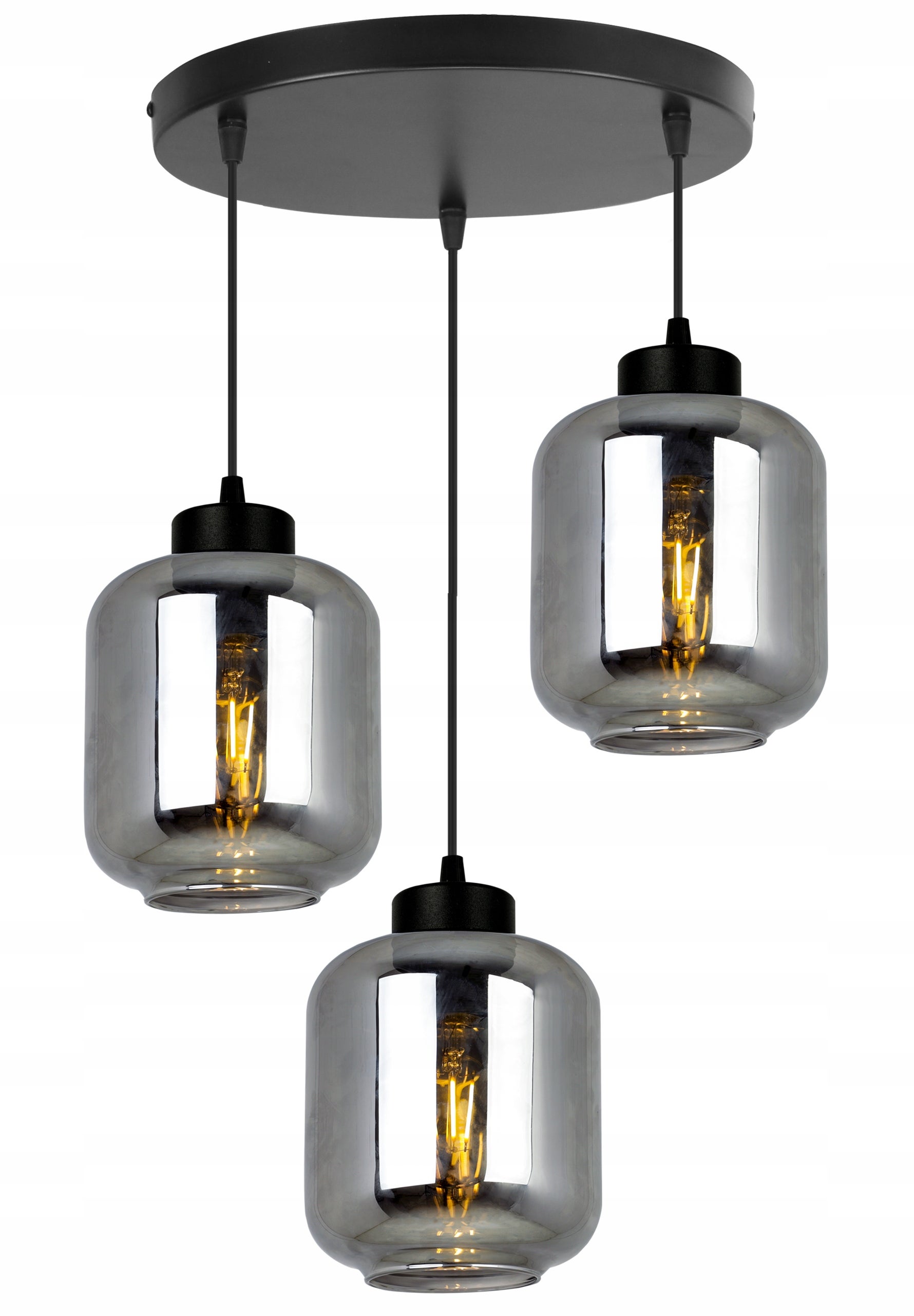Lampa sufitowa wisząca Novalja boho 3xE27 abażur walcowato-owalny grafitowy Light Home LH