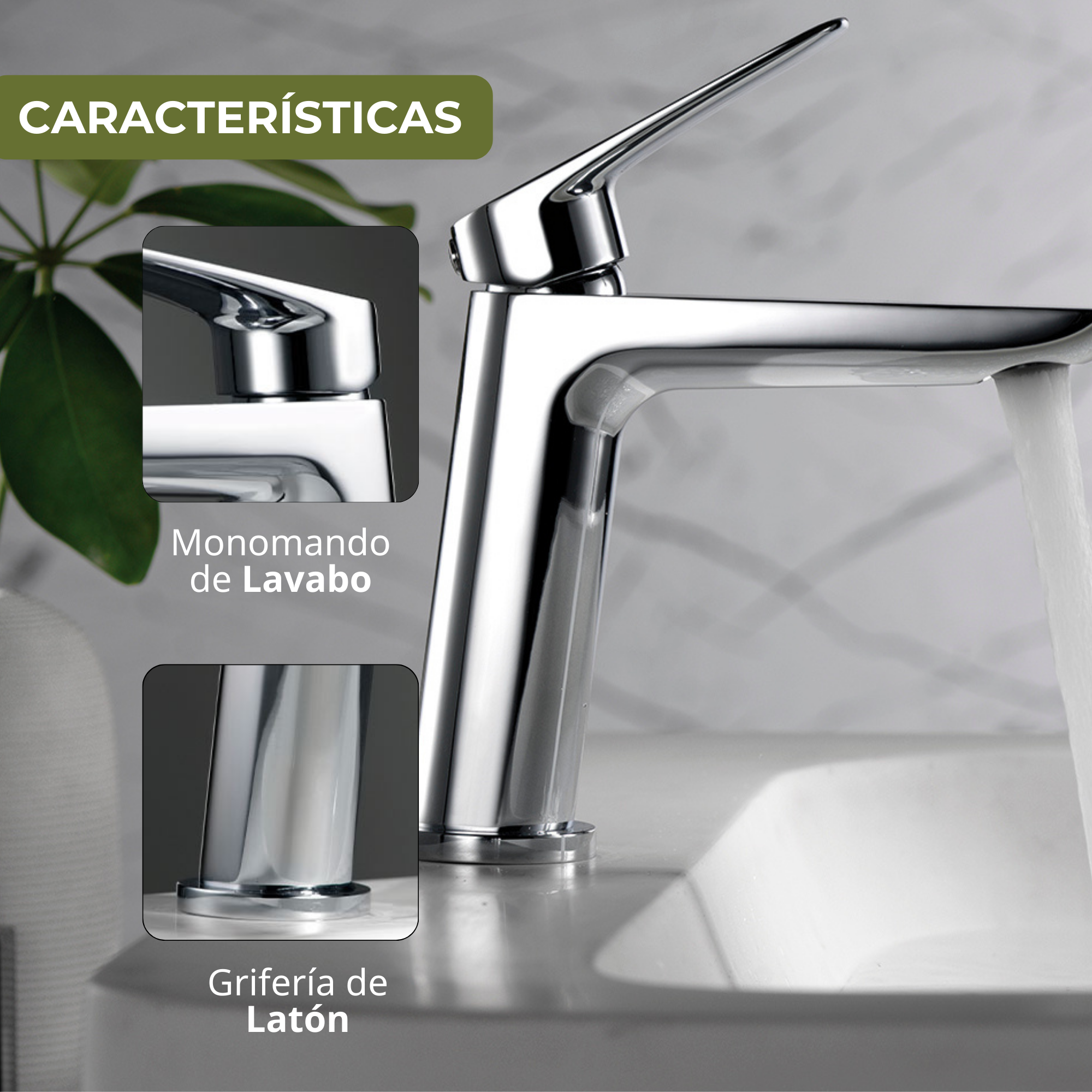 IMEX Grifo Monomando Lavabo Grifo Baño Mezclador Agua Fria y