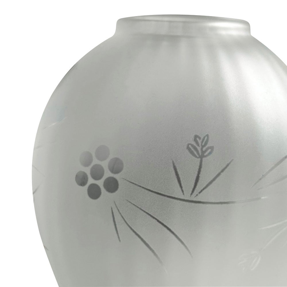 Abat jour verre satiné gravé ambré, forme Tulipe, diam. 140 mm - Tibelec - 3