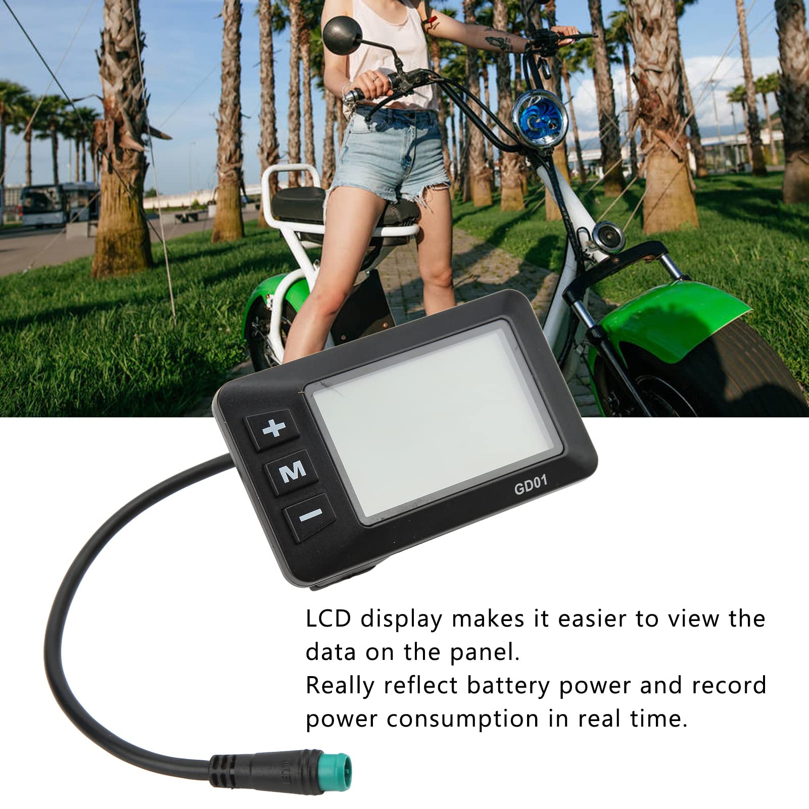 Écran LCD Fockety Pour Vélo Électrique – 24V/36V/48V Avec Connecteur Étanche 5 Broches, Compatible Contrôleurs Protocole 2 – ABS Léger Et Durable