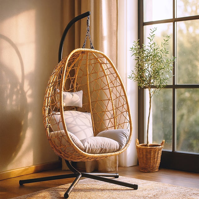 Fauteuil suspendu double avec support HAITI marron | | Magasin en ligne pour vos achats à bas prix