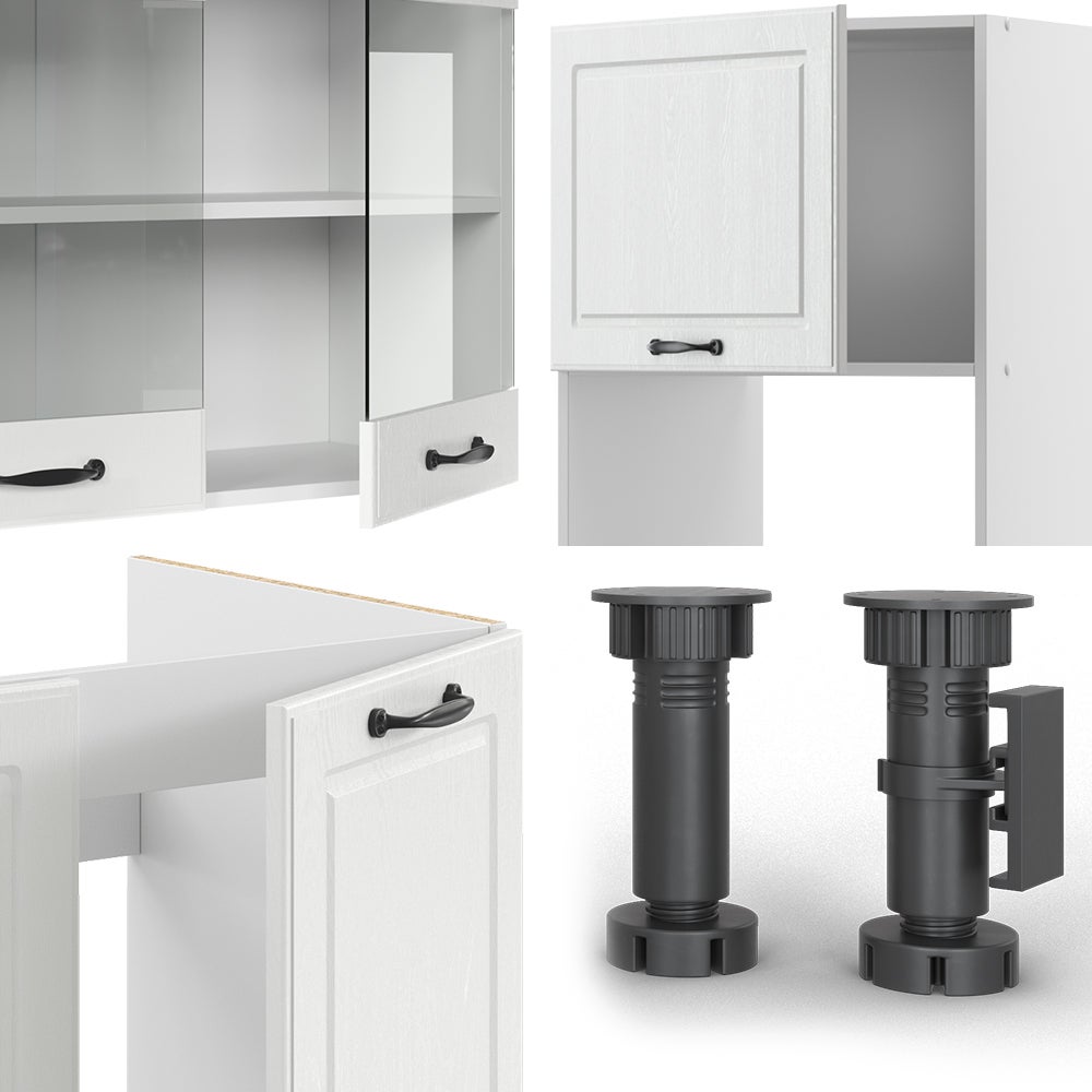 Vicco Cuisine en angle R-Line, Blanc campagne/Blanc, 247 x 237 cm, PT Chêne - 7