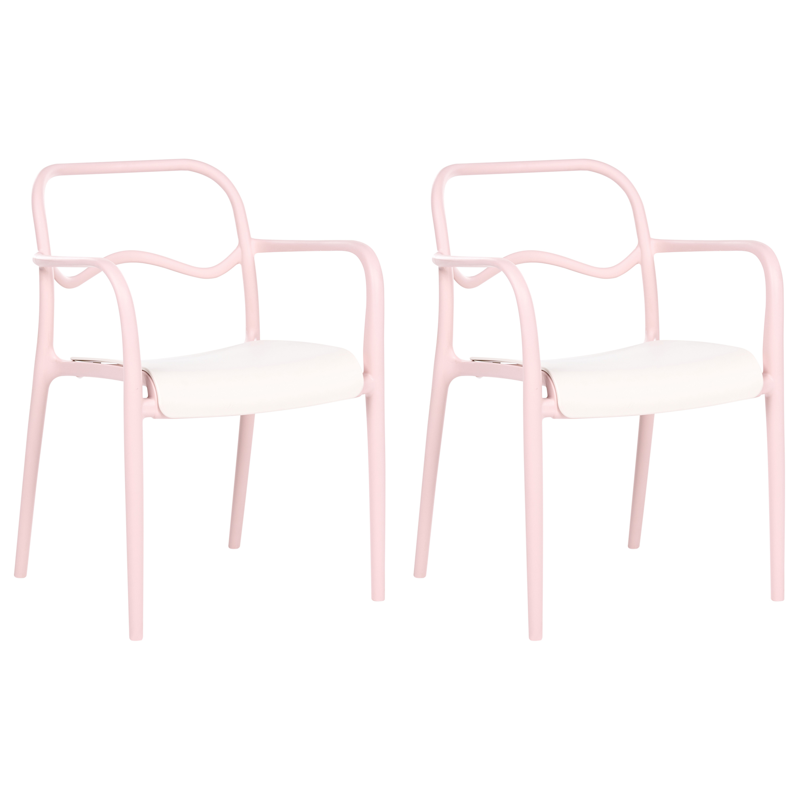 Set de 2 scaune de grădină THASOS Material sintetic Roz pastel 2buc