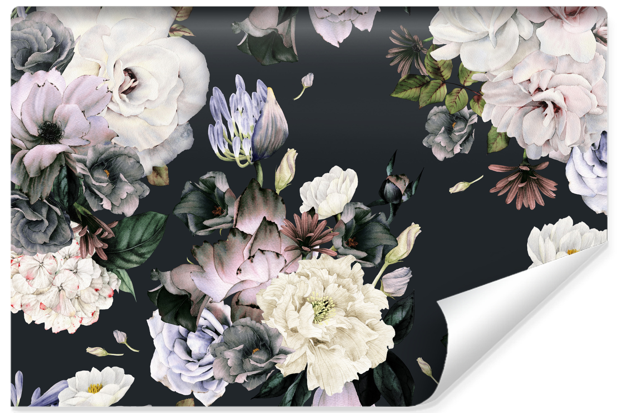 Papel pintado fotografico no tejido para salon flores acuarela plantas 400cm x 280cm