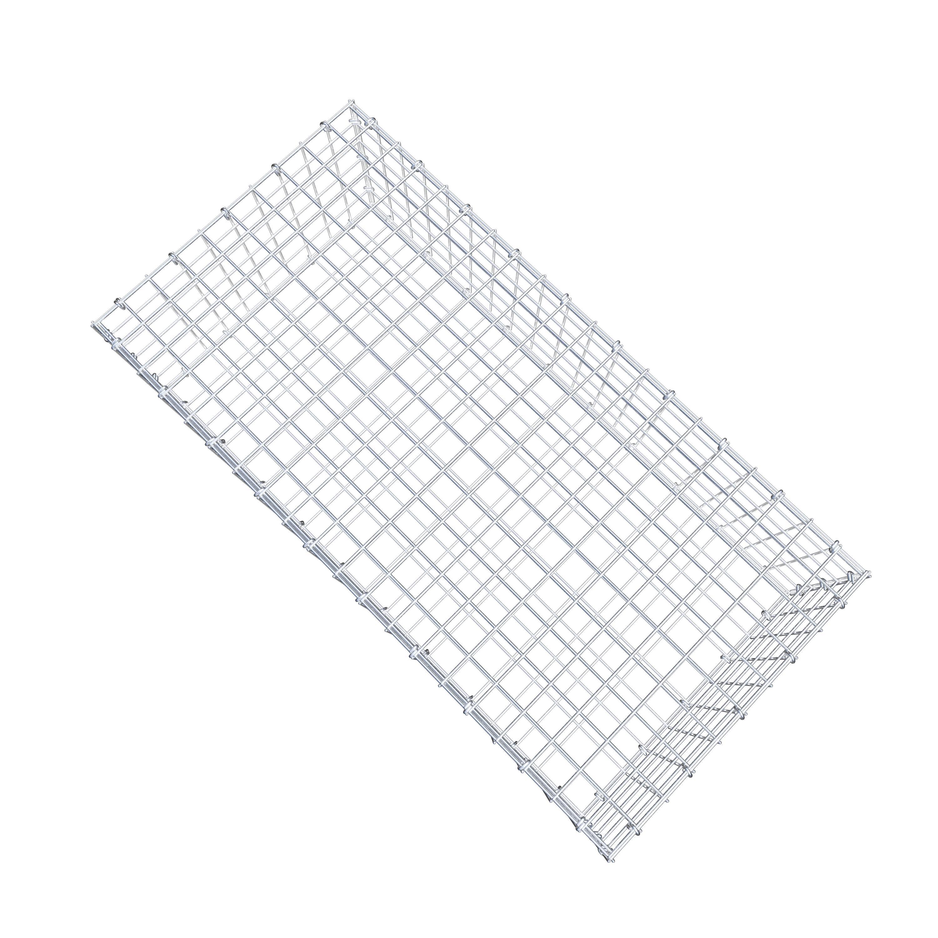 Gavión de acero galvanizado 100x30x50cm (LxAxP), malla 5 x 5cm, Anillo en C, jaula metálica para muro o jardín - 4