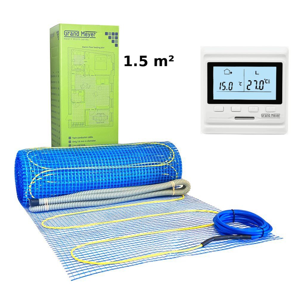 Kit chauffage au sol 1,5 m², 170 W/m² + HW500 thermostat programmable — free download