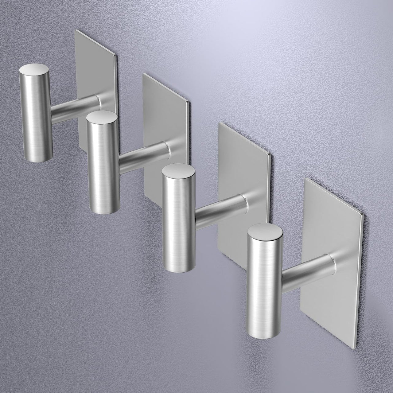 PDGROW Set 4 Ganci A Muro In Alluminio - Portata 22kg - Impermeabili E Antiruggine Per Bagno, Cucina, Ingresso - Nero - 2
