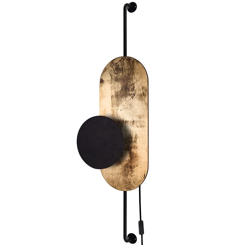 Kinkiet ścienny Wheel czarny-mosiądz-złoty 1xG9x20W wym: 89 x 28 x 12,5 cm metal IP20 Nowodvorski Lighting