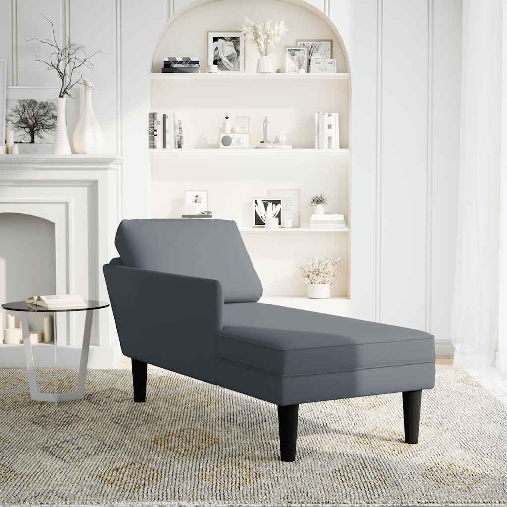 Fauteuil Rembourré 132cm Fauteuil Long Velours Gris - Avec Coussin Lombaire Siège Détente Maison