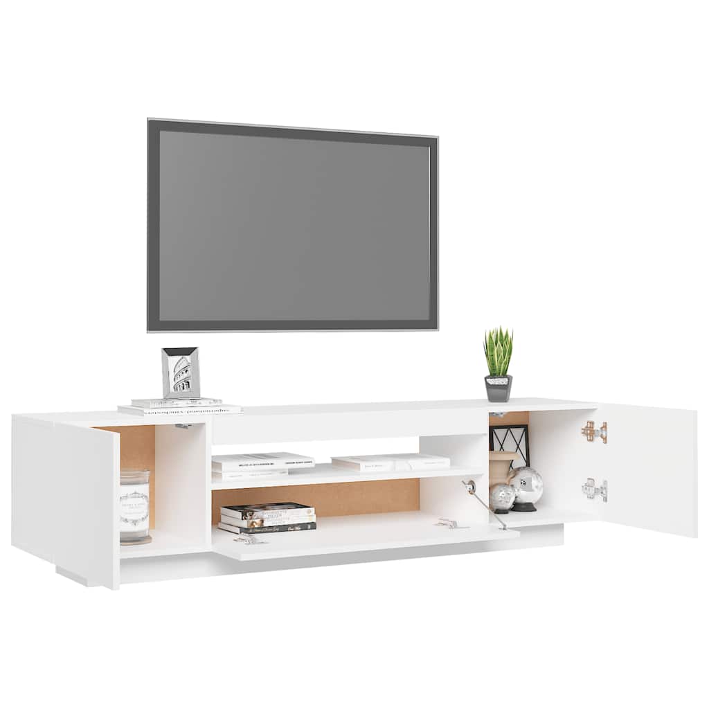 vidaXL Móvel de TV com luzes LED 160x35x40 cm branco - 6