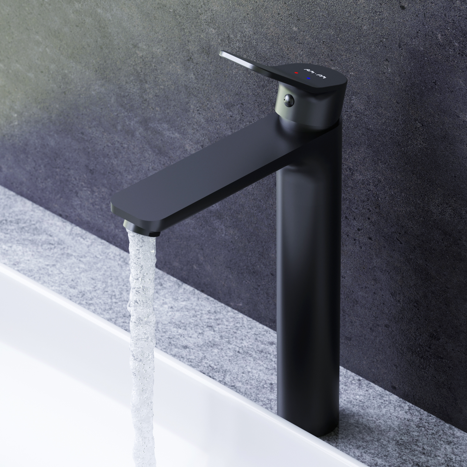 Jednouchwytowa bateria umywalkowa Bateria łazienkowa, czarna, rozmiar L, FXA92022 AM.PM