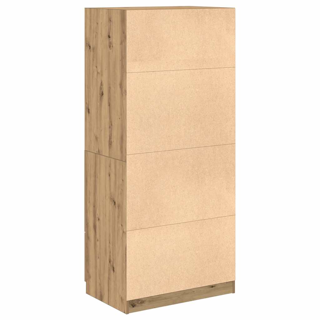 Garde robe chêne artisanal 80x52x180 cm bois d ingénierie - 6