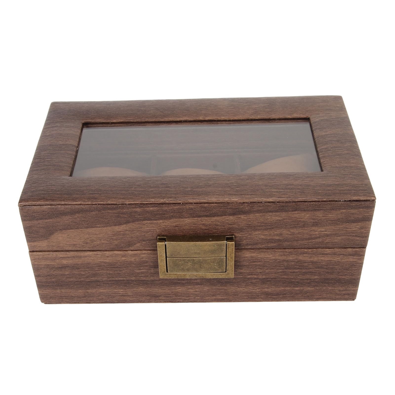 Boîte à Montres En Bois 3 Compartiments – Écrin Luxe Avec Couvercle Verre Transparent – Cadeau Parfait Homme & Femme