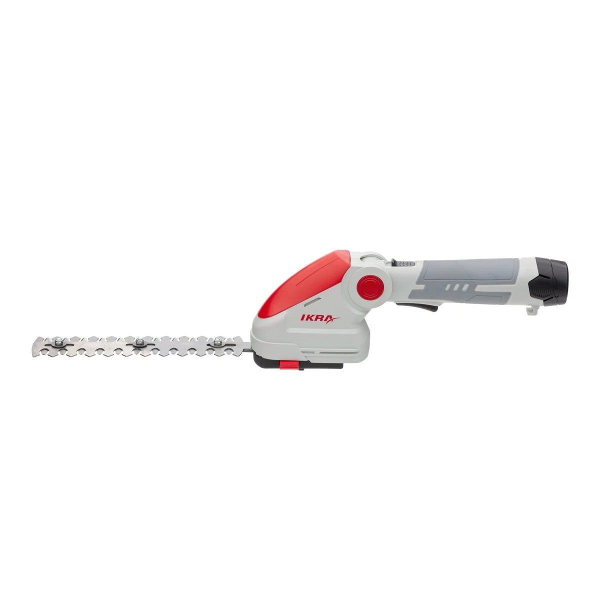 Forbici telescopiche e tagliasiepi a batteria con batteria da 12 V. Include due lame (10 cm e 20 cm) e un caricabatterie da 12 V. IKRA - 6