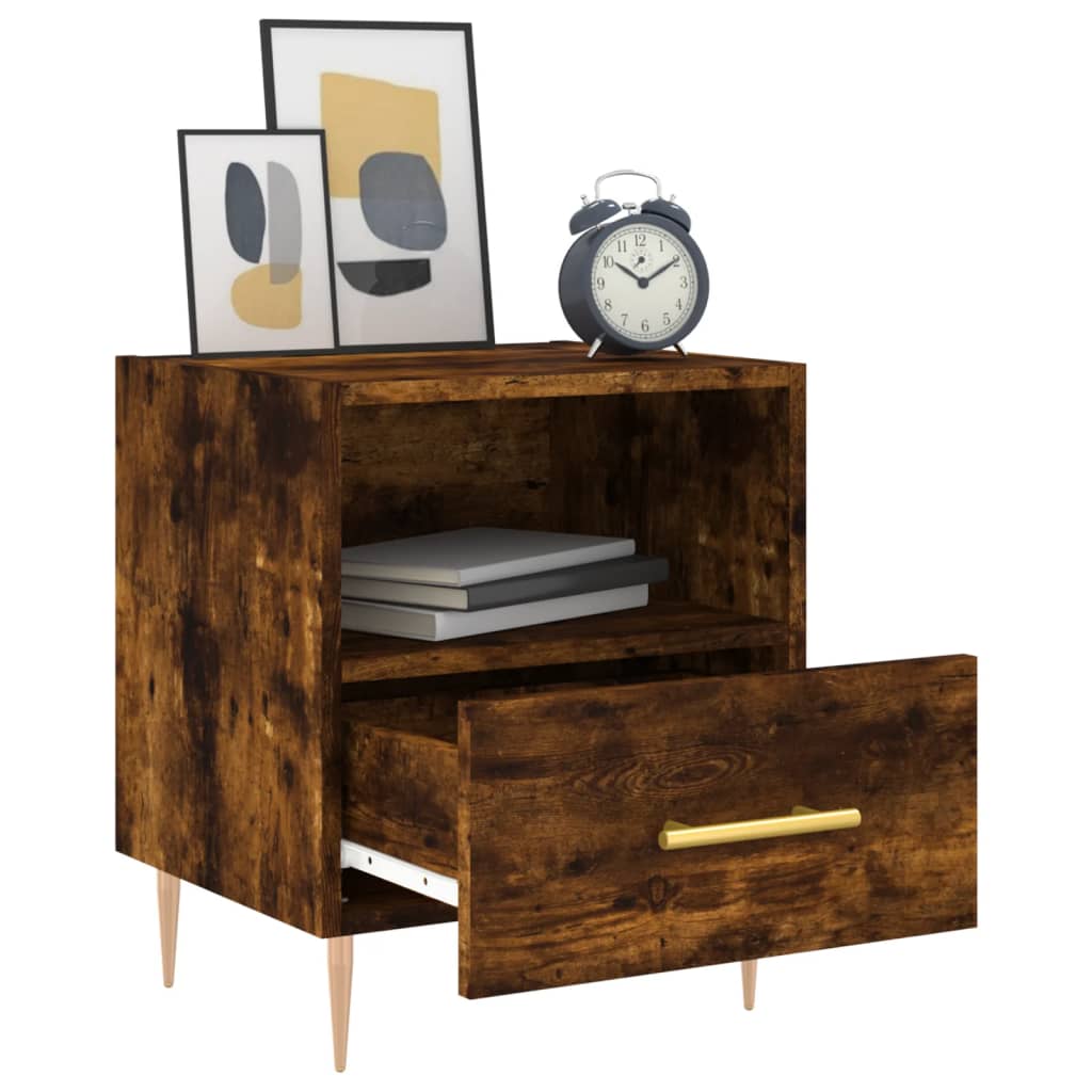 Lot de 2 Tables de chevet，Table d'appoint, Table de nuit pour Salon Chambre chêne fumé 40x35x47,5cm bois d’ingénierie754450 - 4