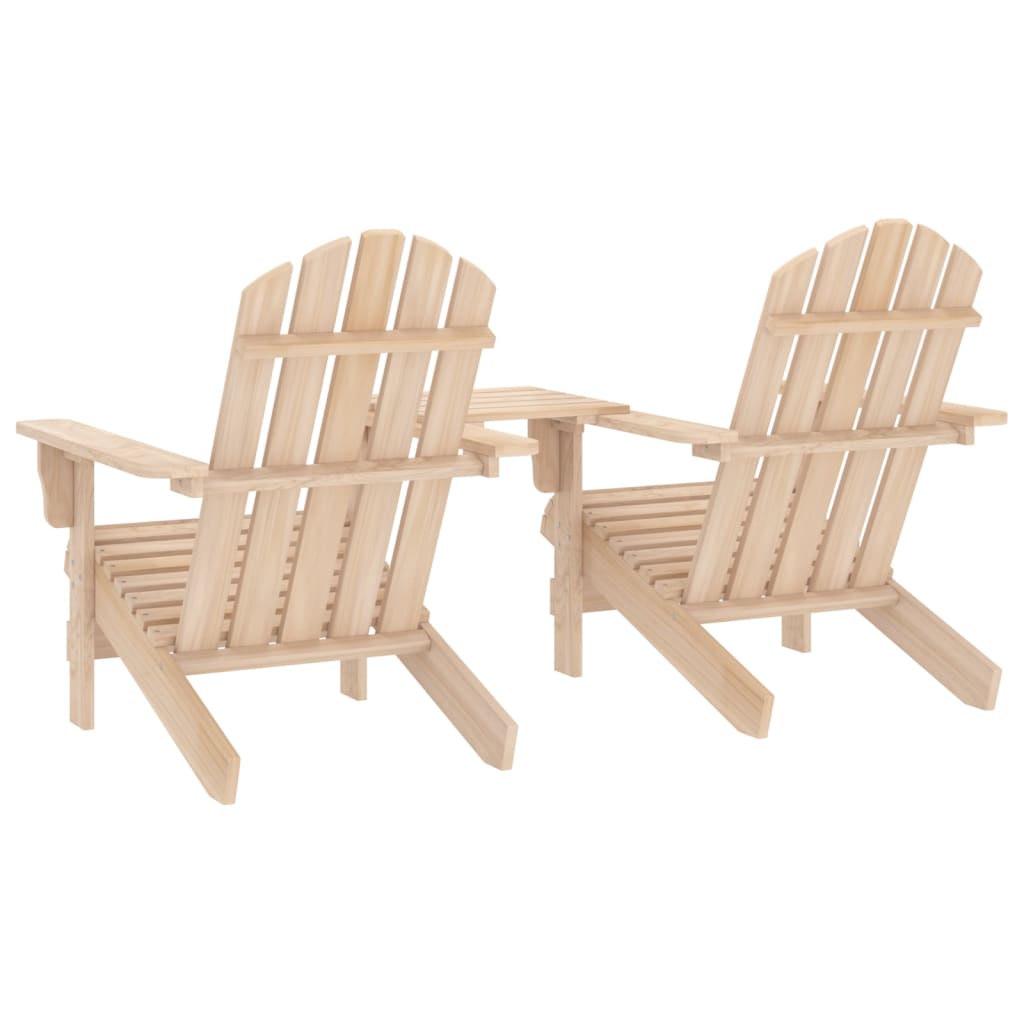 Chaises de jardin Adirondack avec table Bois de sapin solide - 4