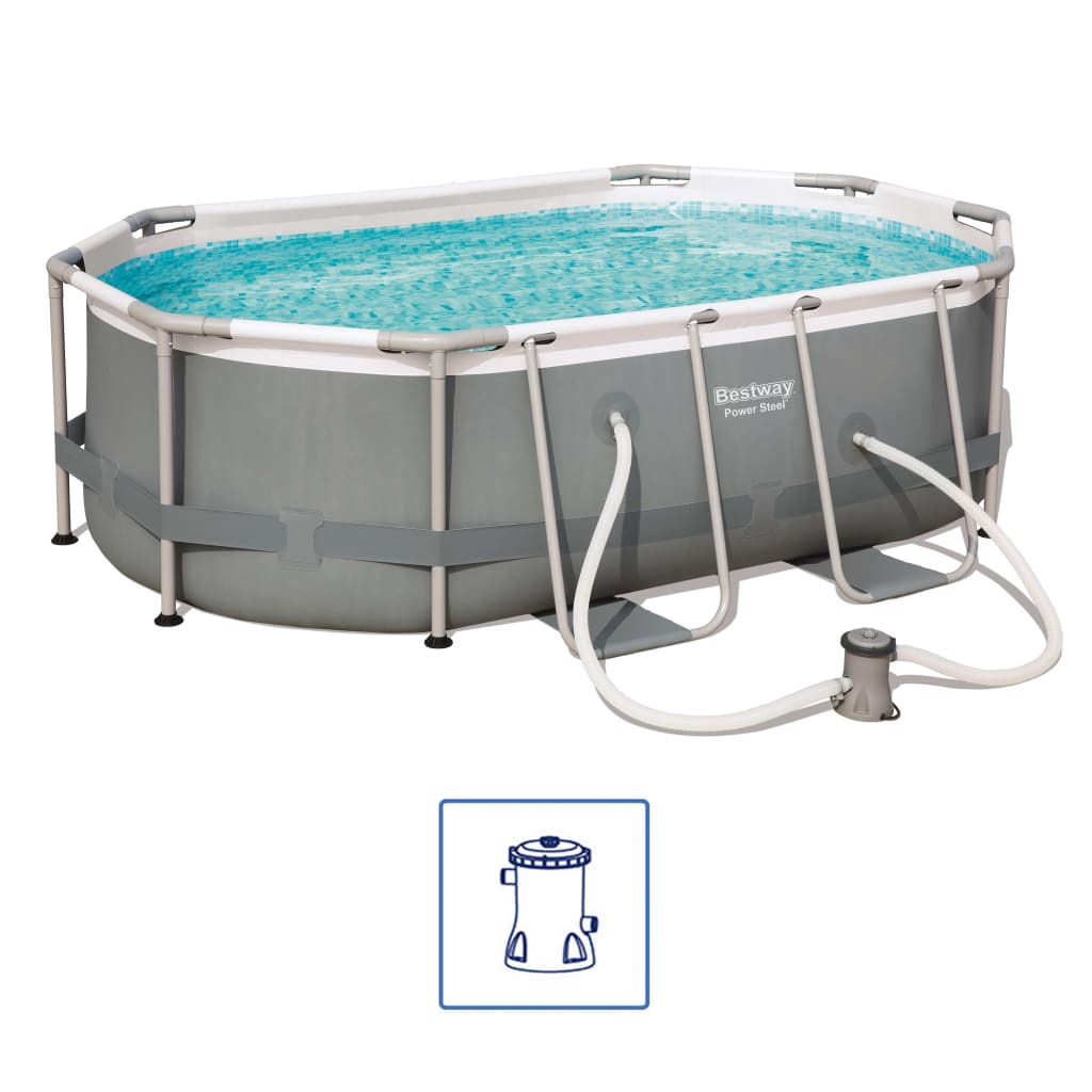 Ensemble de piscine Power Steel Ovale 300x200x84 cm 56617 Bestway ...
