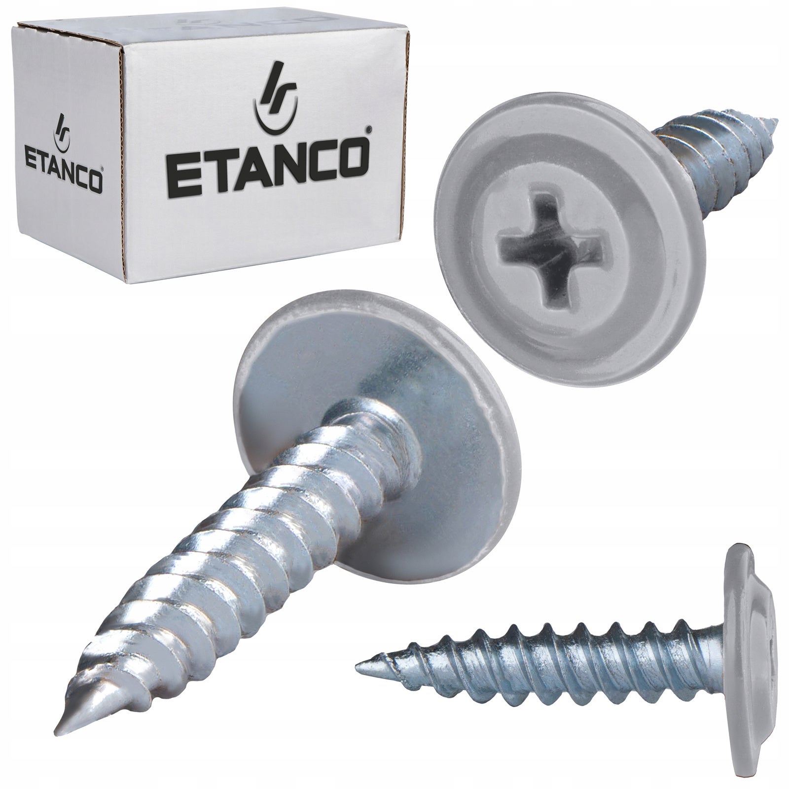 Wkręty podkładkowe Etanco do stali, zszywka 4,2x19mm, RAL9006 GM-S 250szt.
