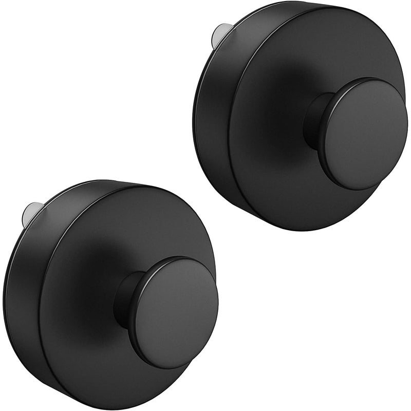 Hak z przyssawką próżniową, 2 sztuki haczyków ściennych z przyssawką, wodoodporna przyssawka ABS do łazienki, drzwi szklane (czarny)