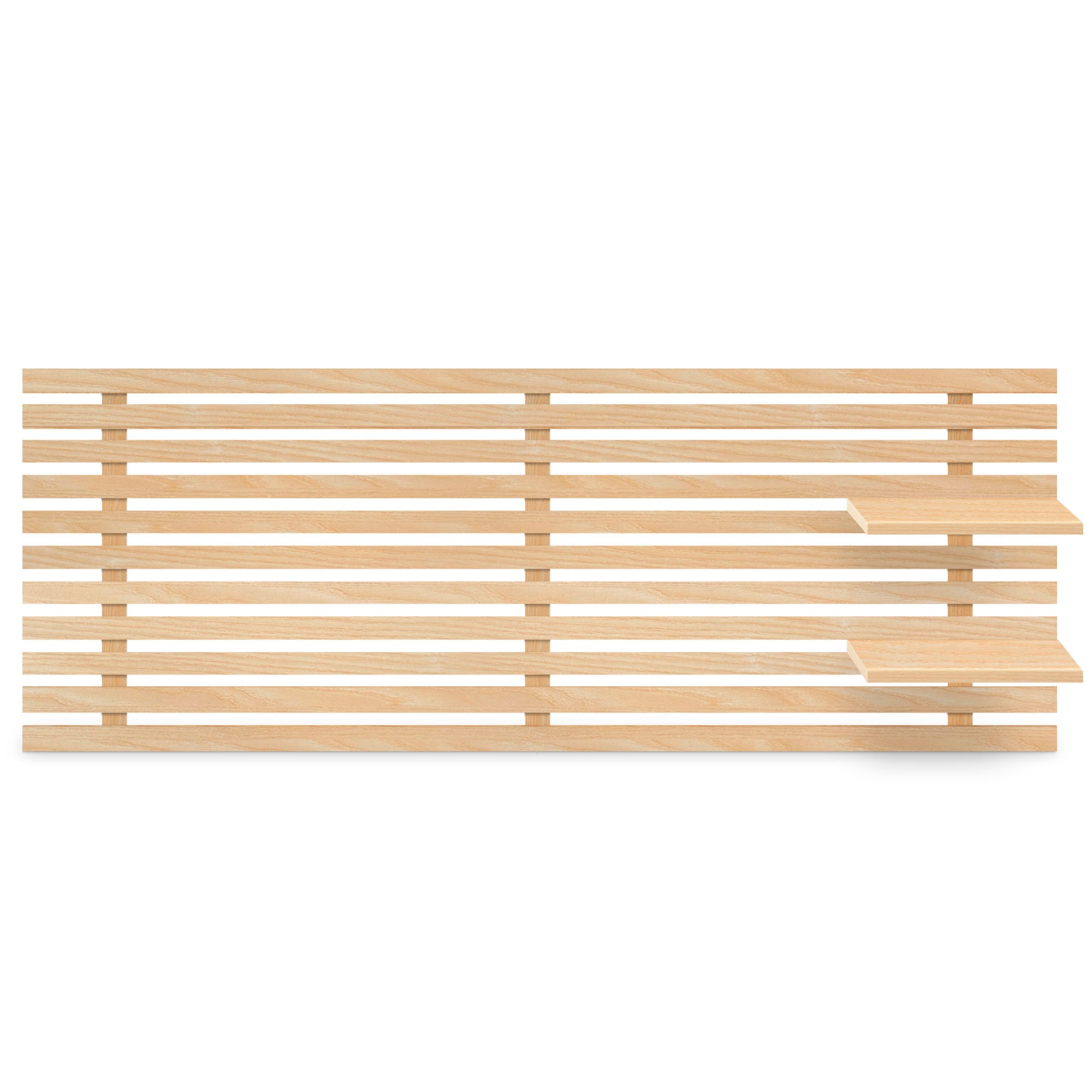 DHOME Testiera con ripiani in legno riciclato DM Letto sospeso a parete in stile pallet giapponese Vintage (Legno naturale, 160 cm) - 4