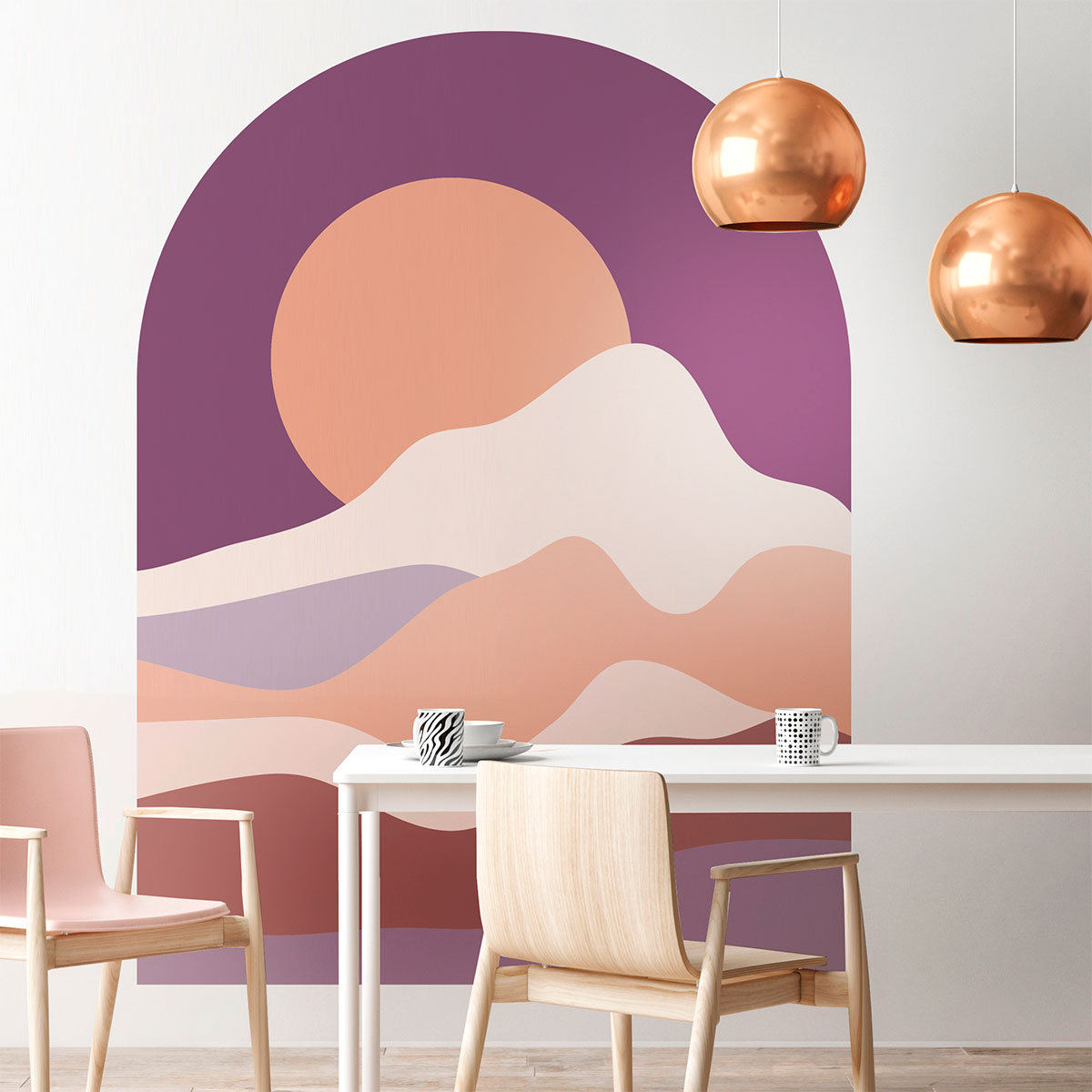 Papel pintado prepegado arca con crepúsculo mágico - adhesivo de pared - revestimiento sticker mural decorativo - l-h120xl90cm