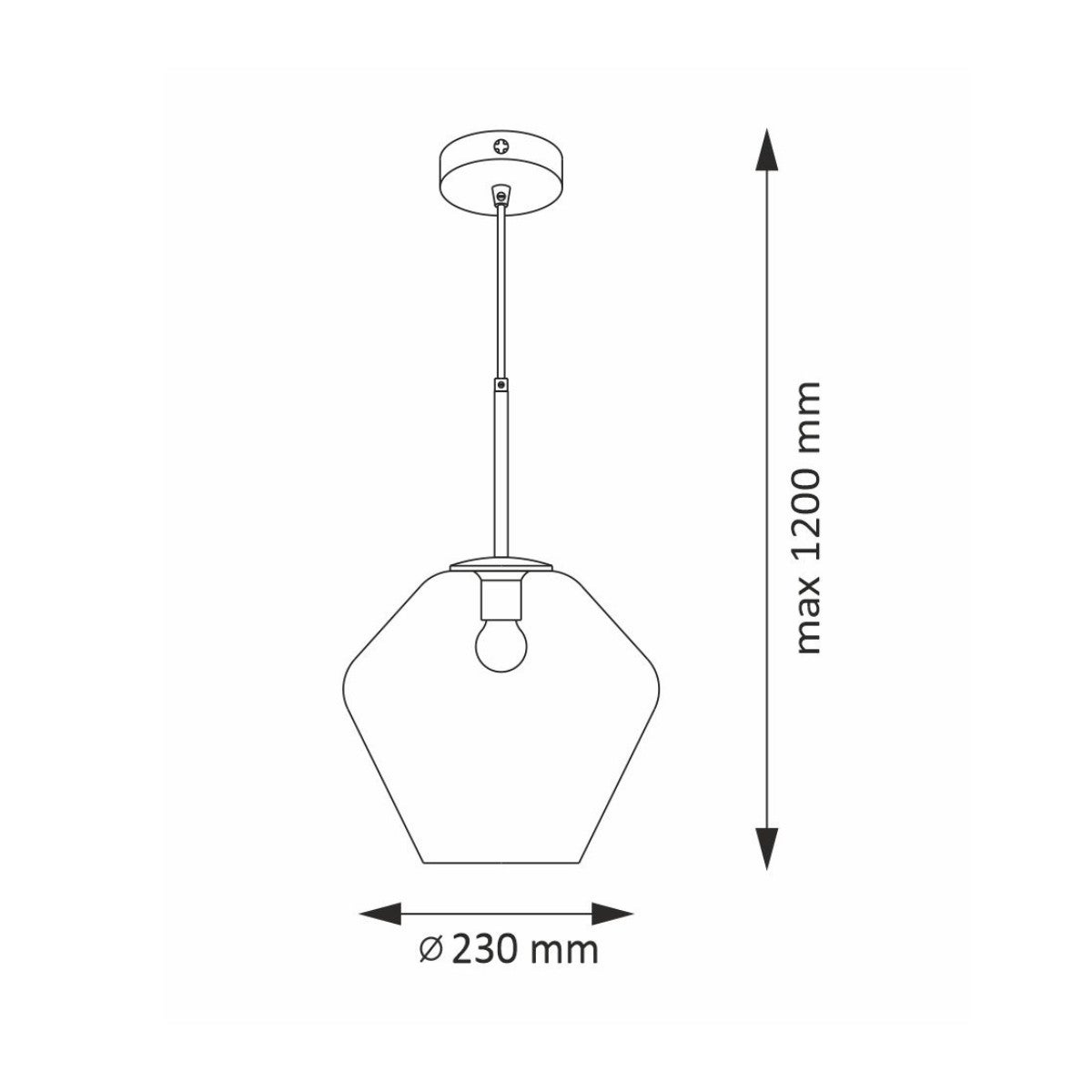 Lampa wisząca Grea bursztynowo-złota 1xE27x20W wym: 120 x 23 x 23 cm szkło Polux - 6