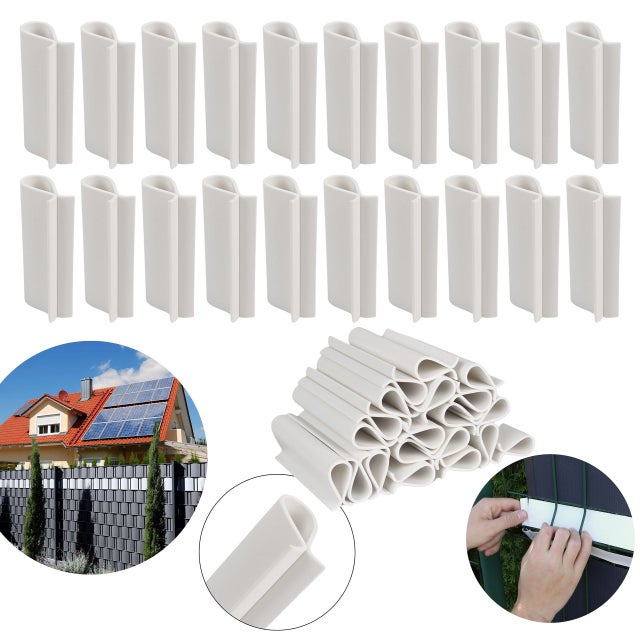 eision Lot de 30 clips de fixation brise-vue en PVC pour panneaux