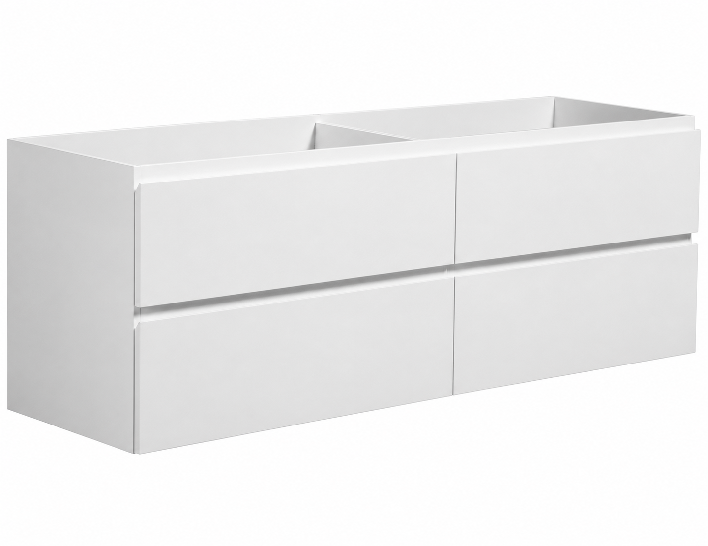 Badplaats mueble bajo lavabo angela 160 x 48 cm - blanco alto brillo - mueble lavabo suspendido con cajones