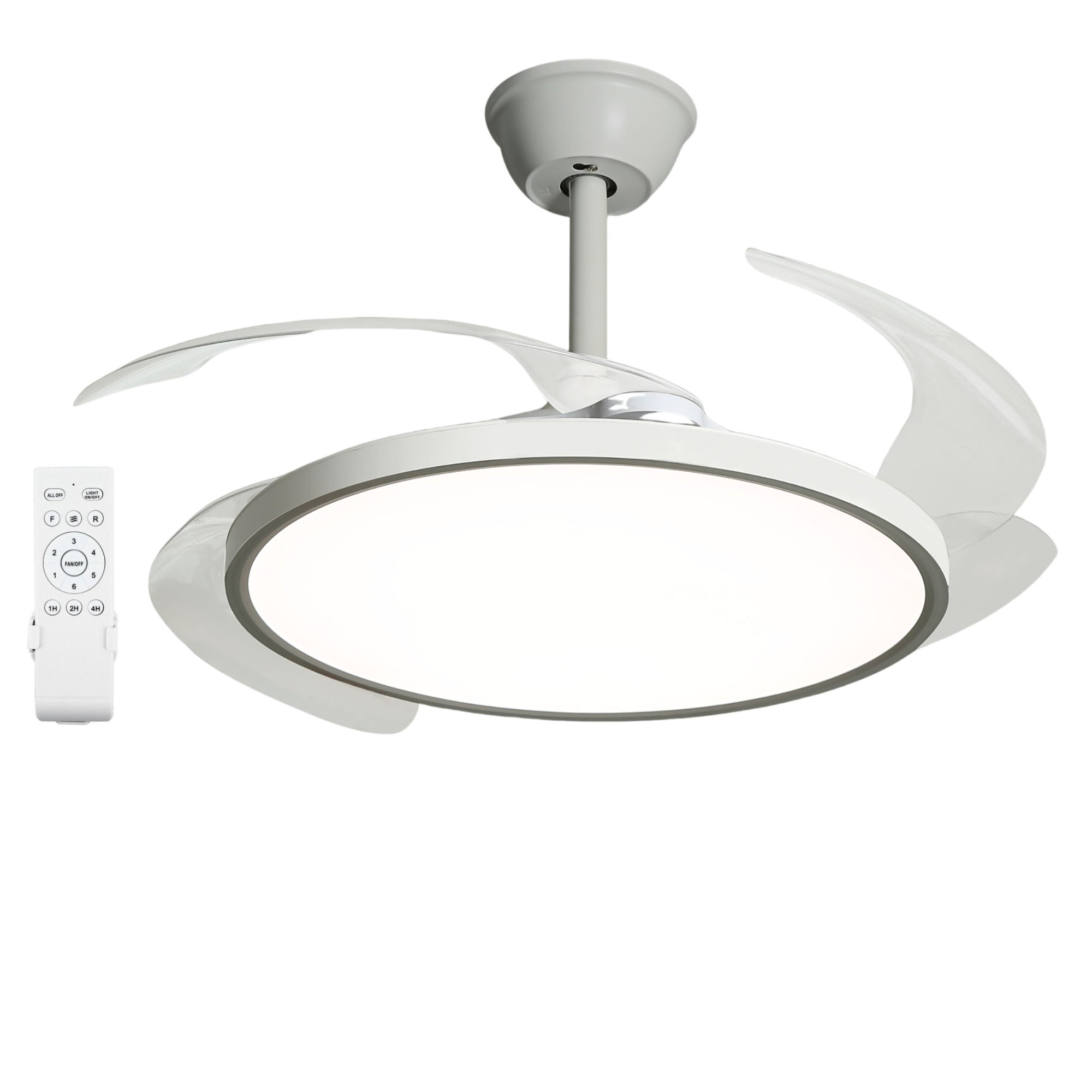 Ventilador de Techo LED Lámpara SLIM Ventilador con Motor DC 4 Aspas Retráctiles Ultra Silencioso 40W FLMFSD-8088 - 6
