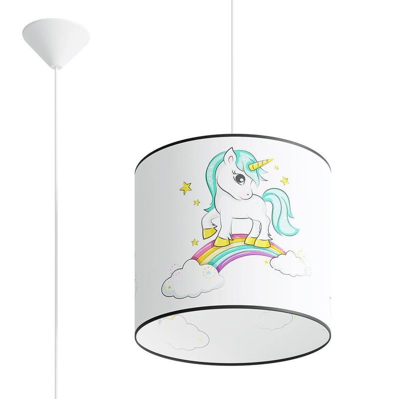 Lampa wisząca Unicorn wielokolorowy 1xE27x15W dziecięca wym: 95 x 30 x 30 cm tworzywo sztuczne Sollux Lighting