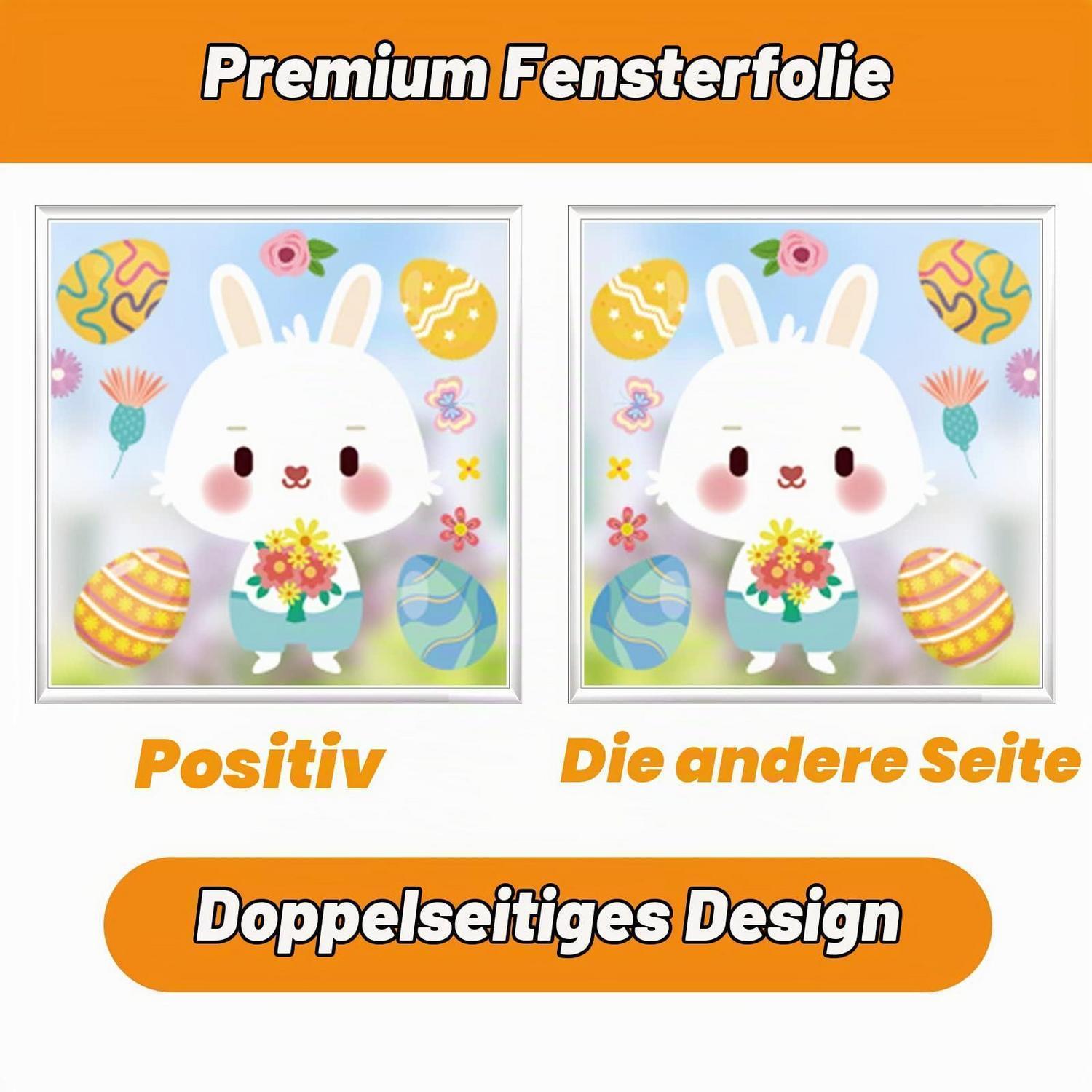 Sticker Fenêtre Pâques Autocollant 174 Pièces 9 Feuilles PVC ...
