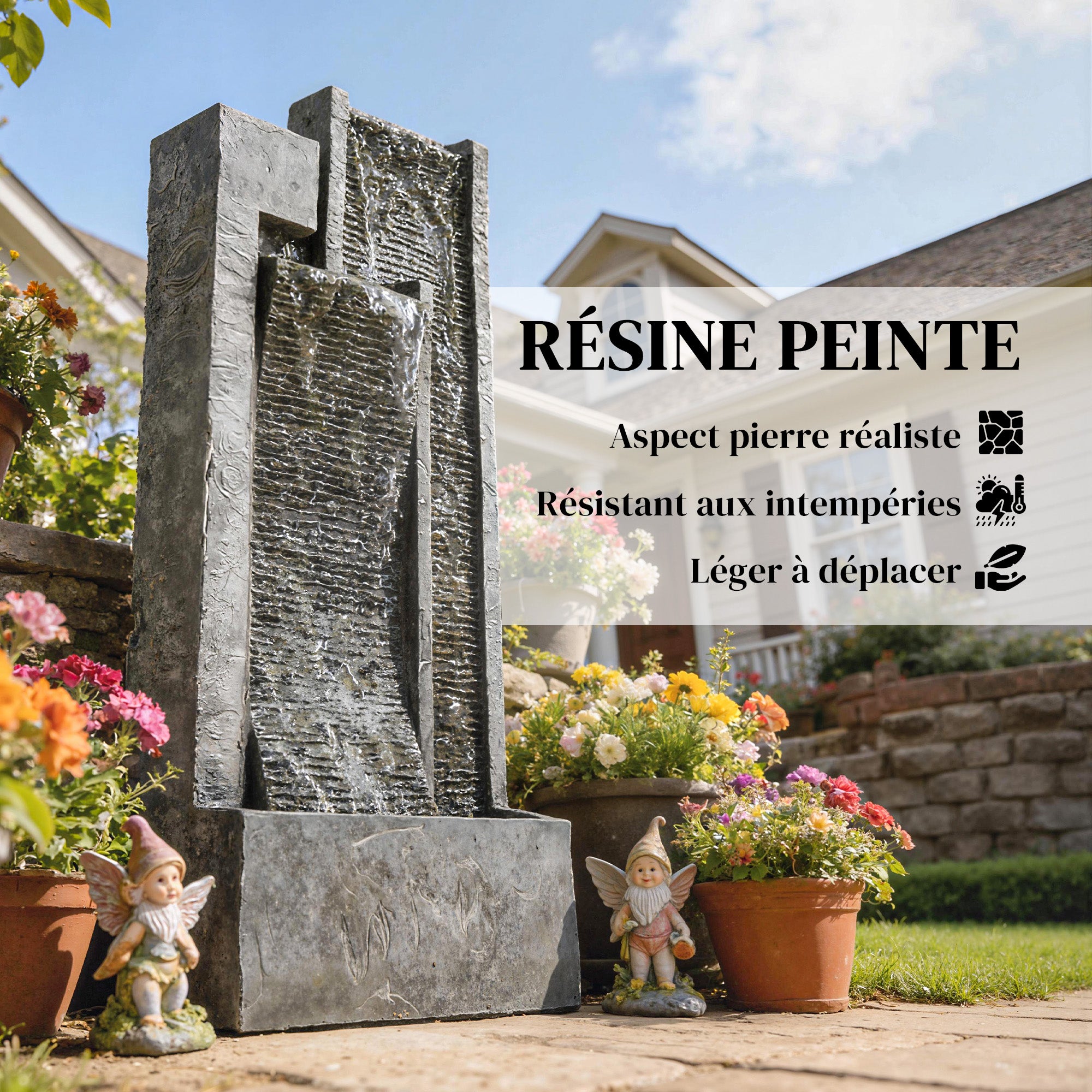 Fontaine de Jardin résine Outsunny - 8