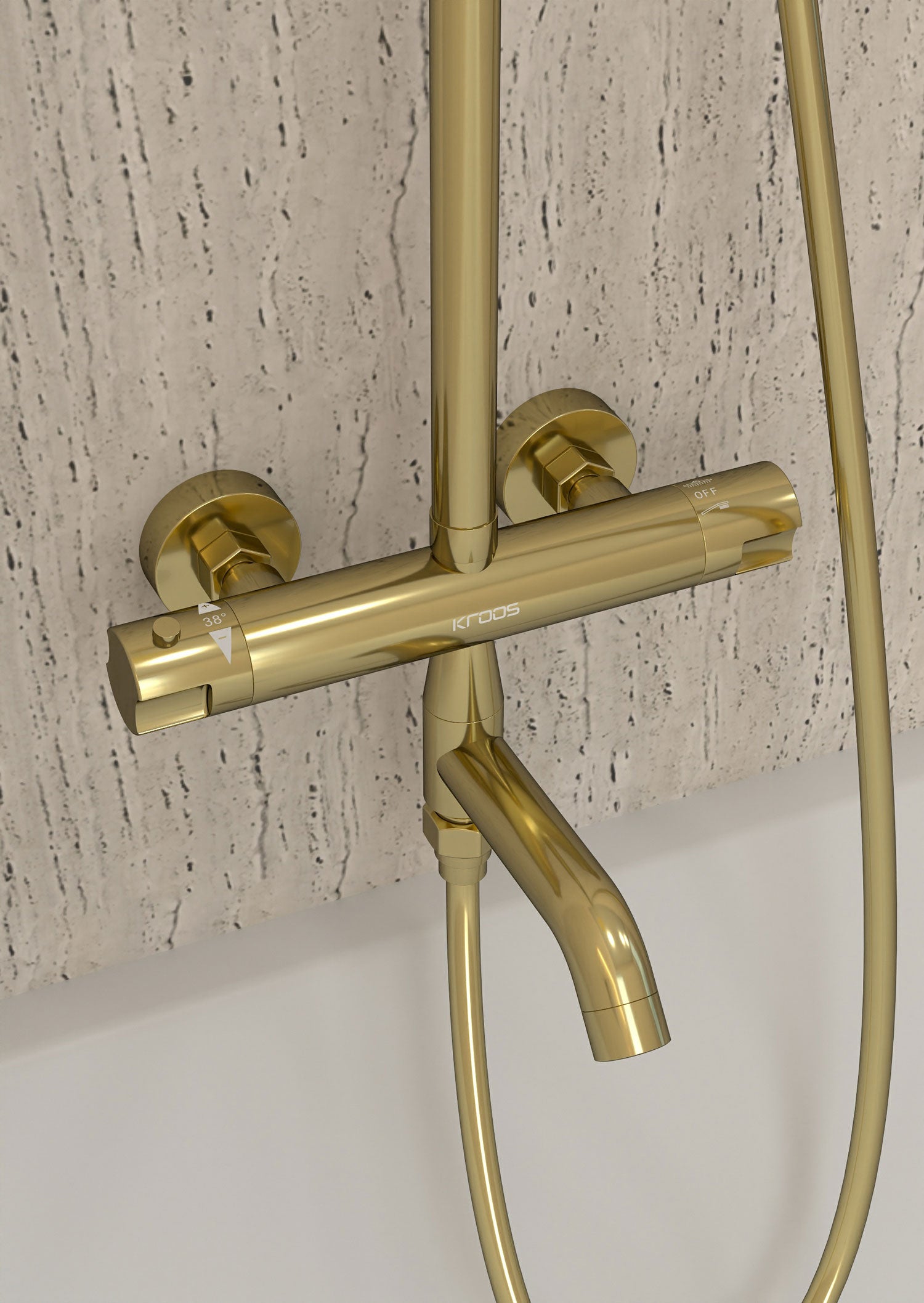 Colonne de douche et bain thermostatique Doré - Corbeau - 3