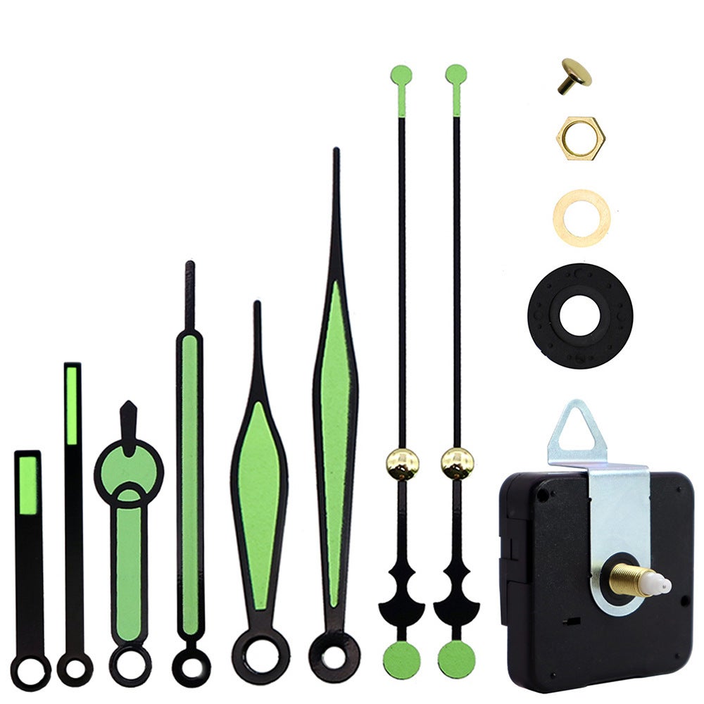 Kit Meccanismo Orologio Al Quarzo Silenzioso Con 6 Lunghezze Albero - Movimento Di Ricambio Per Orologi Da Parete Fai Da Te - Alta Precisione