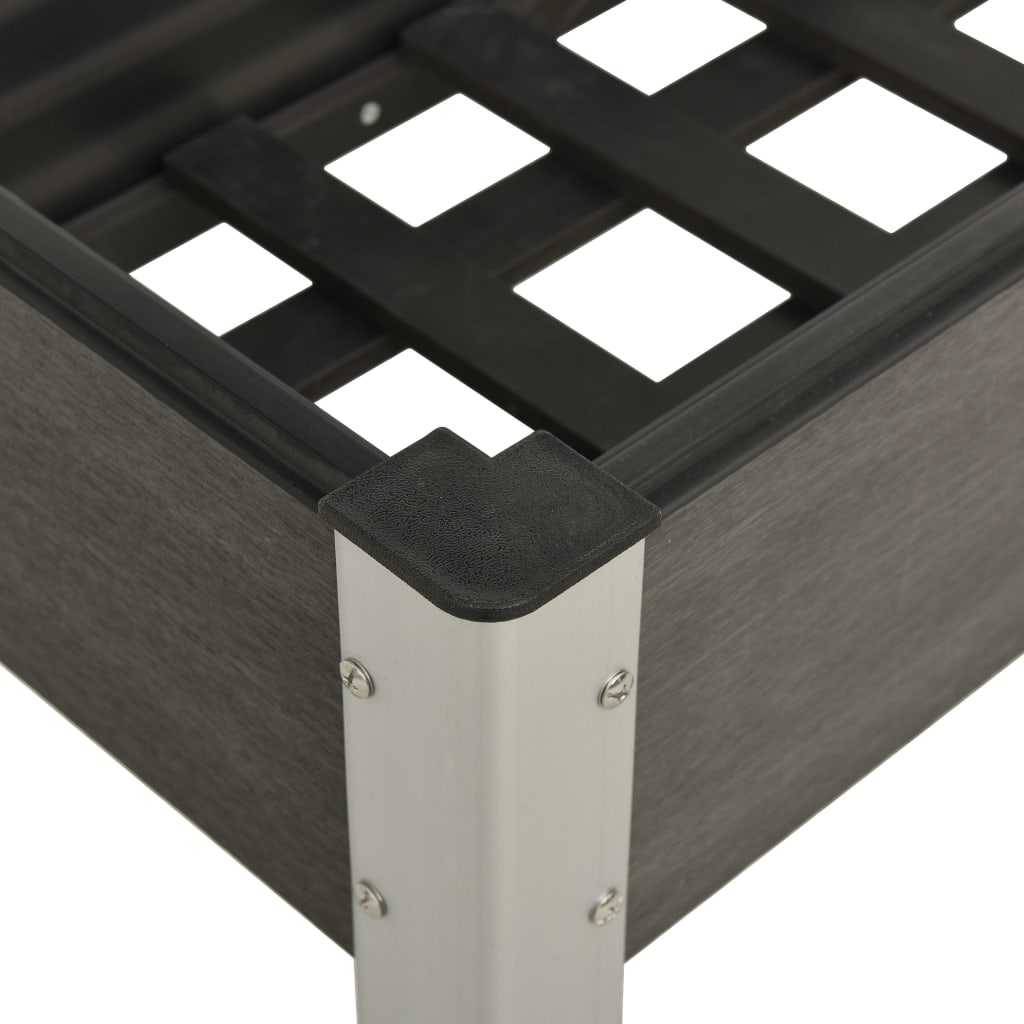 Fioriera rialzata piante fiori giardino 75 x 40 x 75 cm WPC grigio 02_0001073 - 4