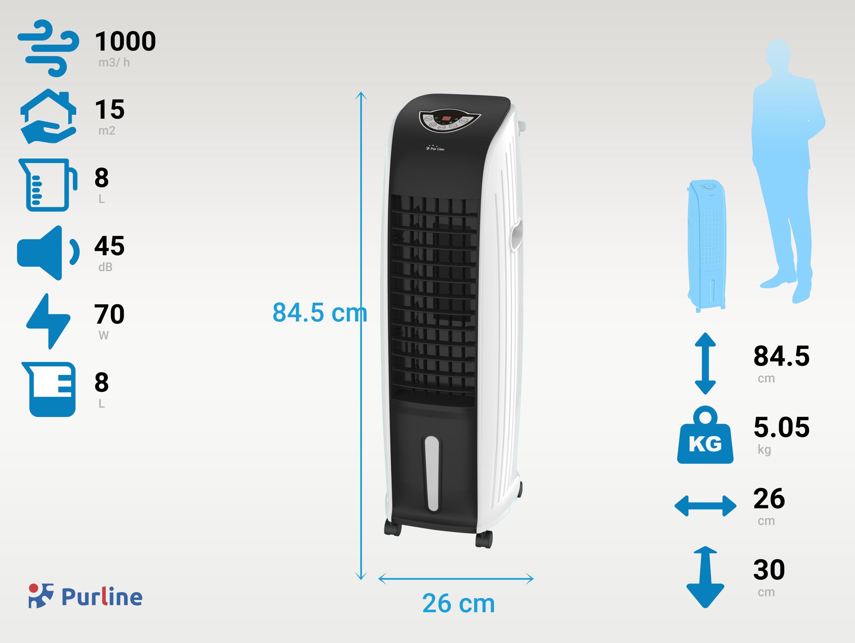 Rafraichisseur d'air par évaporation à débit élevé et minuterie - 3