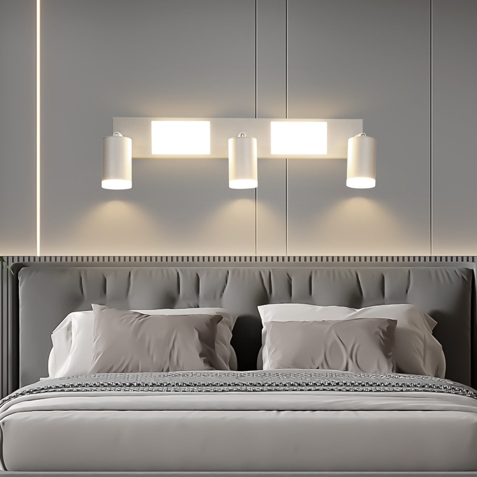 NETTLIFE Spot de plafond 3 ampoules GU10 chambre 3000k 20W blanc chaud orientable - 6