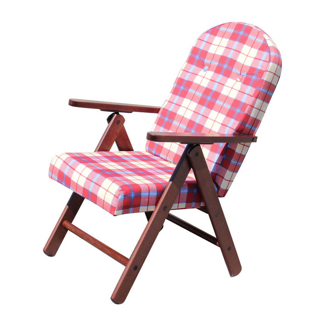 Poltrona relax da interno in legno 4 posizioni con braccioli - Blue - 4