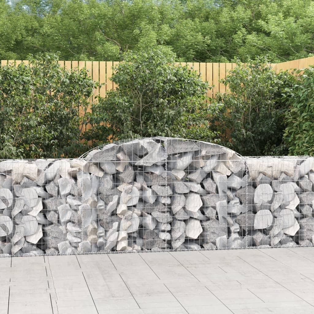 Kosze gabionowe, 17 szt, 300x50x80/100 cm, galwanizowane żelazo vidaXL
